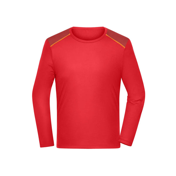 T-shirt Mens Running Shirt maniche lunghe Grs rosso / S - personalizzabile con logo