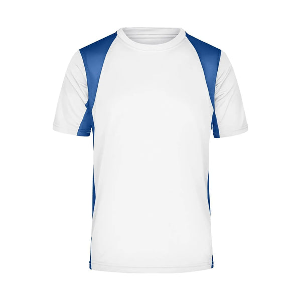 T-shirt Mens Running-t white/royal / S - personalizzabile con logo
