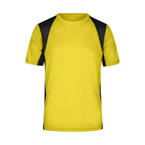 T-shirt Mens Running-t yellow/black / S - personalizzabile con logo