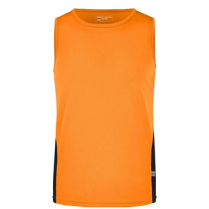T-shirt Mens Running Tank arancione / S - personalizzabile con logo
