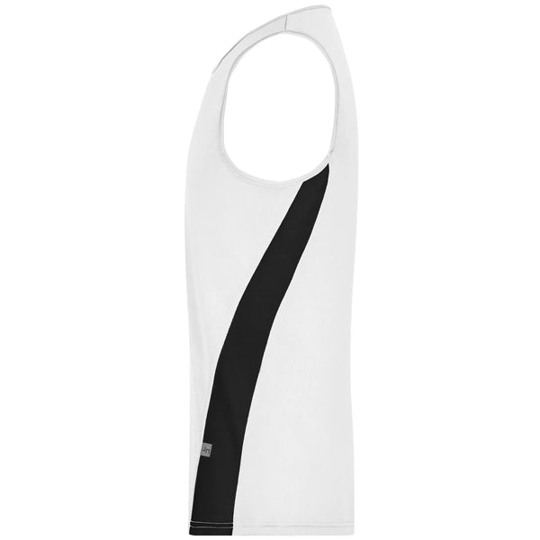 T-shirt Mens Running Tank bianco / S - personalizzabile con logo
