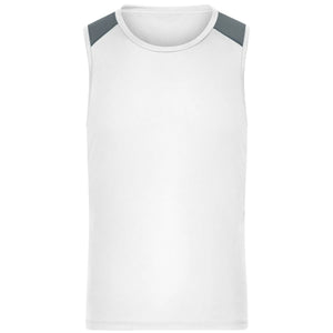 T-shirt Mens Running Tank Grs bianco / S - personalizzabile con logo
