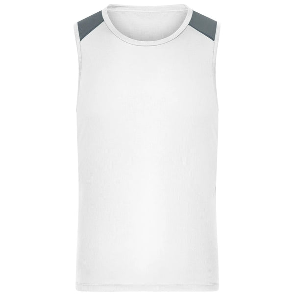 T-shirt Mens Running Tank Grs bianco / S - personalizzabile con logo