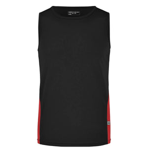 T-shirt Mens Running Tank nero / S - personalizzabile con logo