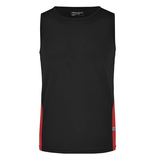 T-shirt Mens Running Tank nero / S - personalizzabile con logo