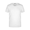 T-shirt Mens Slim Fit V-t bianco / S - personalizzabile con logo
