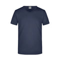 T-shirt Mens Slim Fit V-t blu / S - personalizzabile con logo