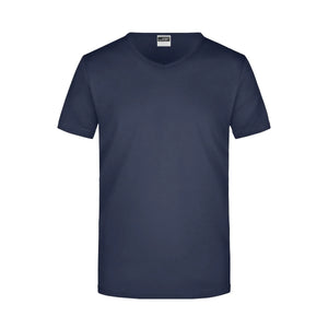 T-shirt Mens Slim Fit V-t blu / S - personalizzabile con logo