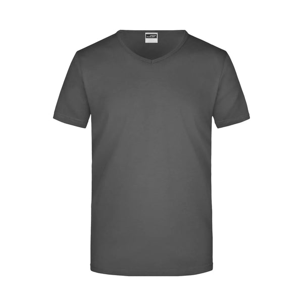 T-shirt Mens Slim Fit V-t graphite / S - personalizzabile con logo
