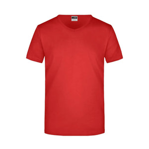 T-shirt Mens Slim Fit V-t rosso / S - personalizzabile con logo