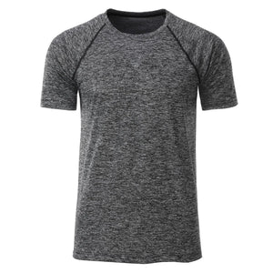 T-shirt Mens Sport nero / S - personalizzabile con logo