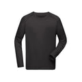 T-shirt Mens Sports Shirt Long-sleeved nero / S - personalizzabile con logo