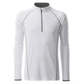 T-shirt Mens Sportsshirt maniche lunghe bianco / S - personalizzabile con logo