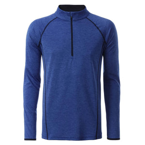 T-shirt Mens Sportsshirt maniche lunghe blu / S - personalizzabile con logo