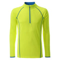 T-shirt Mens Sportsshirt maniche lunghe giallo / S - personalizzabile con logo