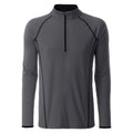 T-shirt Mens Sportsshirt maniche lunghe grigio / S - personalizzabile con logo