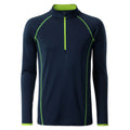 T-shirt Mens Sportsshirt maniche lunghe navy/bright-yellow / S - personalizzabile con logo
