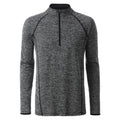 T-shirt Mens Sportsshirt maniche lunghe nero / S - personalizzabile con logo