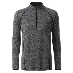 T-shirt Mens Sportsshirt maniche lunghe nero / S - personalizzabile con logo