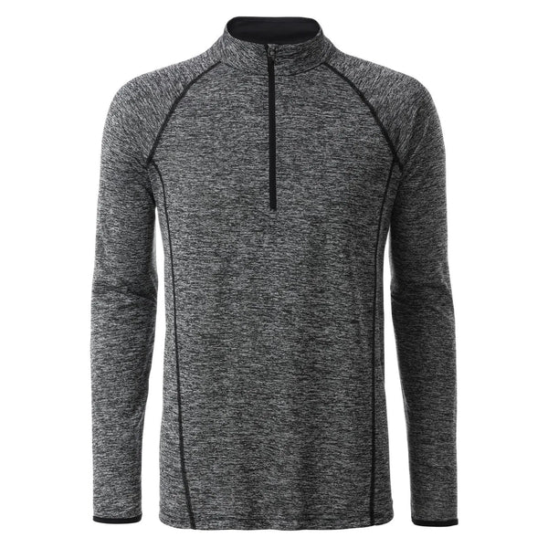 T-shirt Mens Sportsshirt maniche lunghe nero / S - personalizzabile con logo