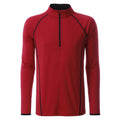 T-shirt Mens Sportsshirt maniche lunghe rosso / S - personalizzabile con logo