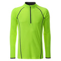 T-shirt Mens Sportsshirt maniche lunghe verde / S - personalizzabile con logo