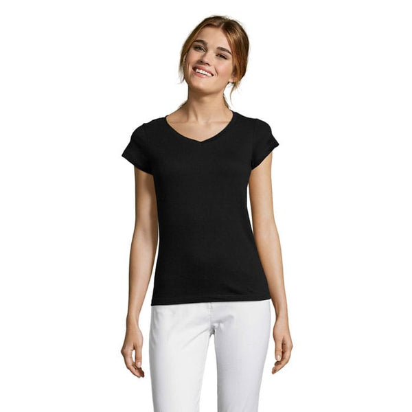 T-Shirt Moon Donna  150G nero / S - personalizzabile con logo