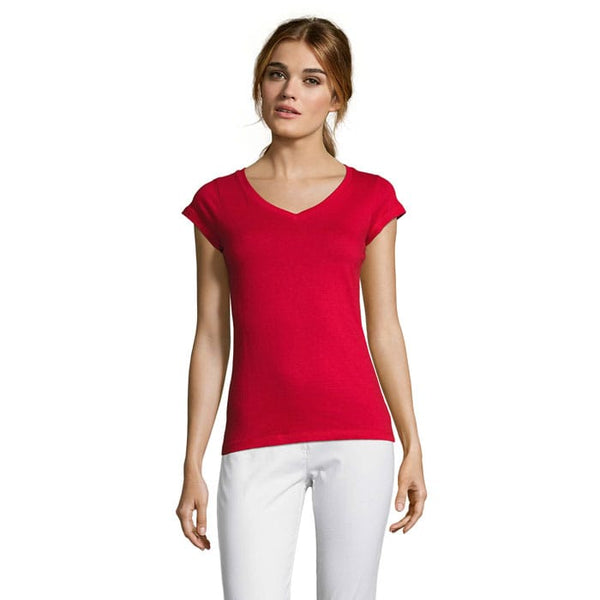 T-Shirt Moon Donna  150G Rosso / S - personalizzabile con logo