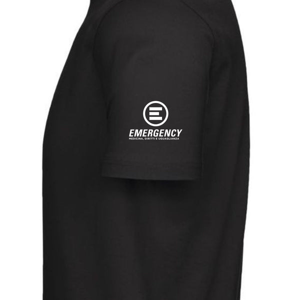 T-shirt nero PACE Emergency solo manica - personalizzabile con logo