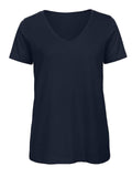 T-shirt Organica V donna blu navy / L - personalizzabile con logo