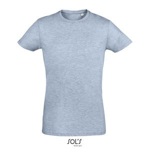 T-Shirt Regent Fit Uomo 150G Celeste Melange / XS - personalizzabile con logo
