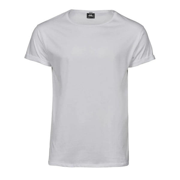 T-shirt Roll-Up Tee bianco / S - personalizzabile con logo
