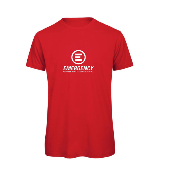 T-shirt rosso ISTITUZIONALE Emergency con imbusto - personalizzabile con logo