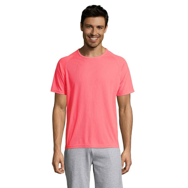 T-Shirt  Sporty Uomo Neon Coral / XXS - personalizzabile con logo