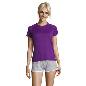 T-Shirt Sporty Women   140G viola / XS - personalizzabile con logo