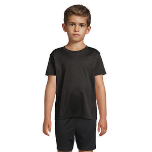 T-Shirt Sprint Kids Sports Nero / L - personalizzabile con logo