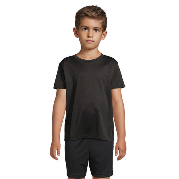 T-Shirt Sprint Kids Sports Nero / L - personalizzabile con logo