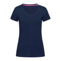 T-shirt Stretch-t V-neck Women blu / XS - personalizzabile con logo