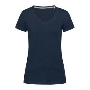 T-shirt Stretch-t V-neck Women marina blue / XS - personalizzabile con logo