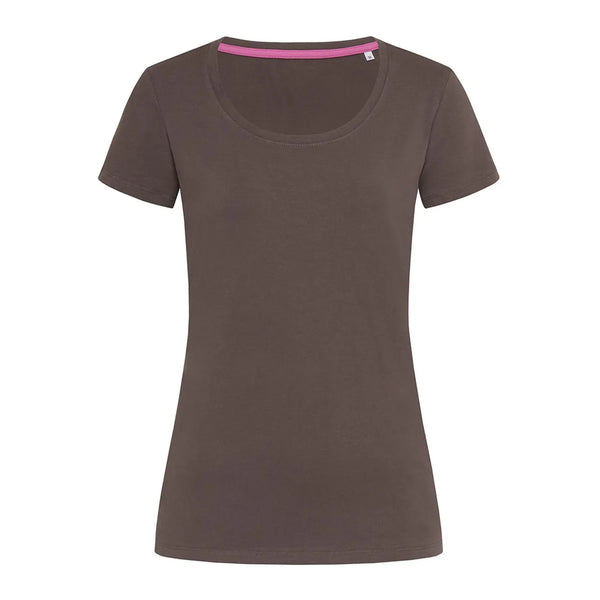 T-shirt Stretch-t Women marrone / S - personalizzabile con logo