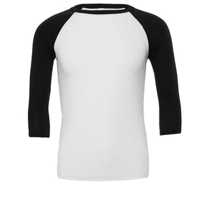 T-shirt Unisex 3/4 Sleeve Baseball bianco / S - personalizzabile con logo