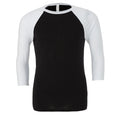 T-shirt Unisex 3/4 Sleeve Baseball nero / S - personalizzabile con logo