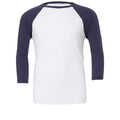 T-shirt Unisex 3/4 Sleeve Baseball White/Navy / S - personalizzabile con logo