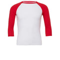 T-shirt Unisex 3/4 Sleeve Baseball White/Red / S - personalizzabile con logo