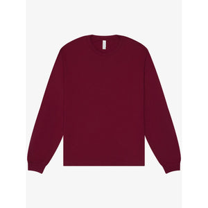 T-shirt Unisex Heavy Boxy Long Sleeve Maroon / XS - personalizzabile con logo