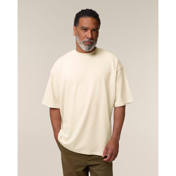 T Shirt Unisex Oversized A Collo Alto Blaster 2.0 beige / XXS - personalizzabile con logo