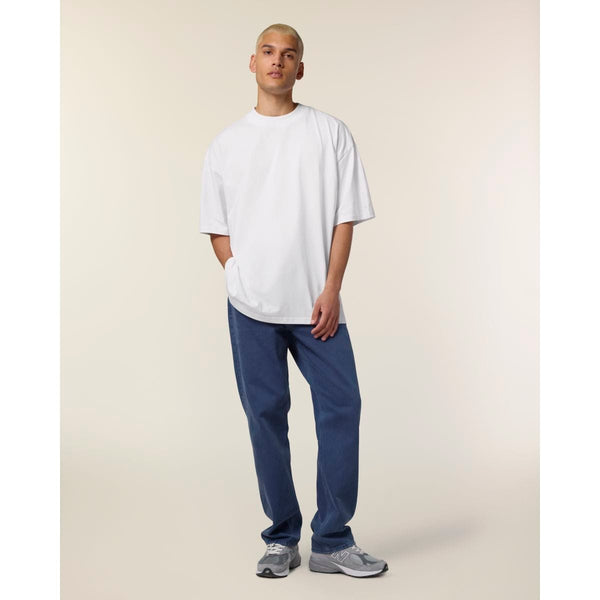 T Shirt Unisex Oversized A Collo Alto Blaster 2.0 bianco / XXS - personalizzabile con logo