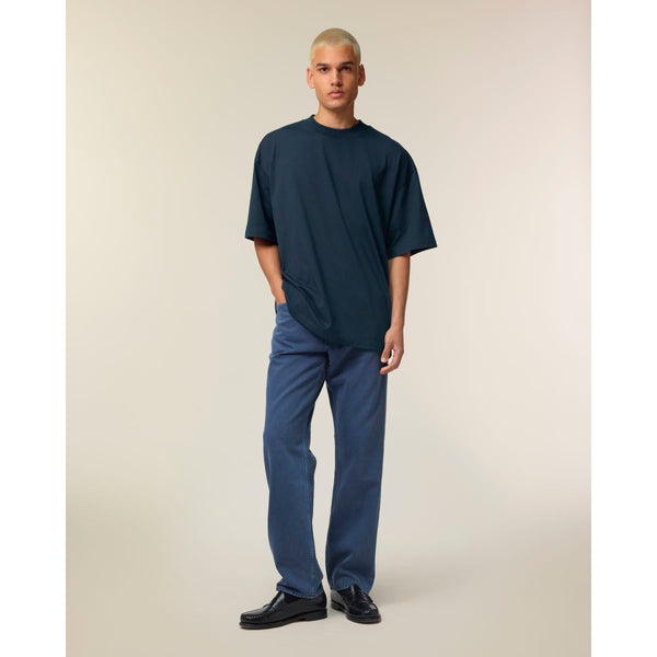 T Shirt Unisex Oversized A Collo Alto Blaster 2.0 blu navy / XXS - personalizzabile con logo