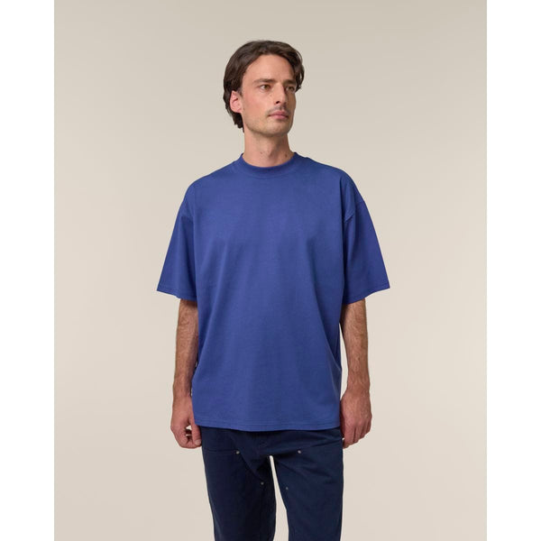 T Shirt Unisex Oversized A Collo Alto Blaster 2.0 blu / XXS - personalizzabile con logo