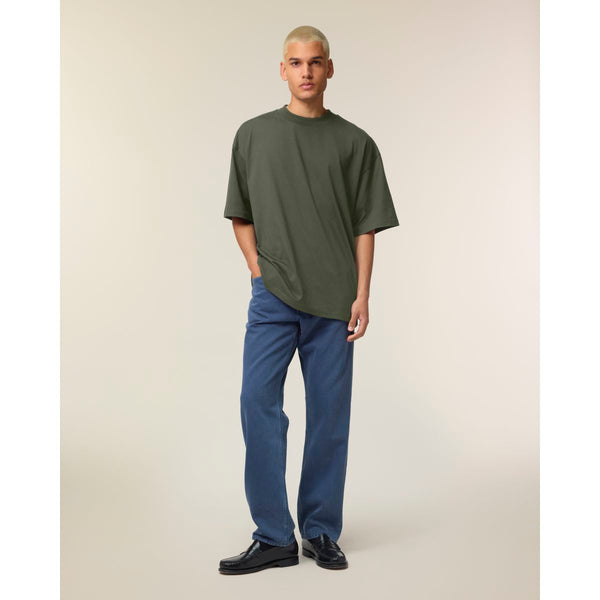 T Shirt Unisex Oversized A Collo Alto Blaster 2.0 kaki / XXS - personalizzabile con logo